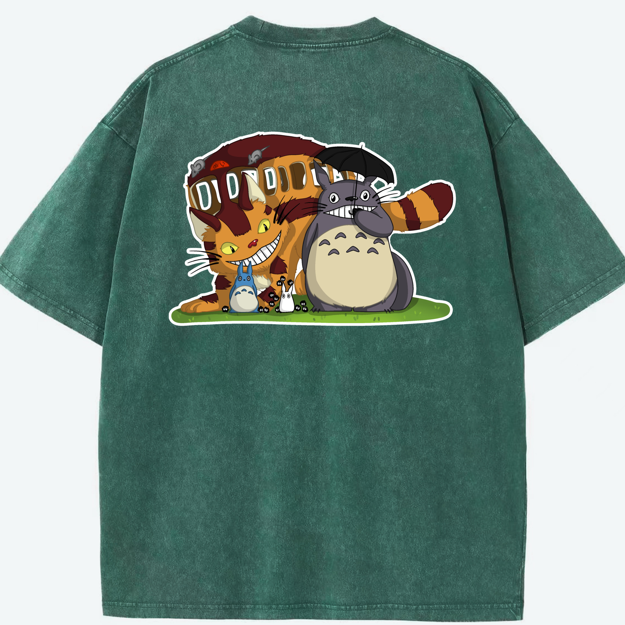 （画像用） となりのトトロ 草壁メイ 草壁サツキ My Neighbor Totoro Satsuki Kusakabe Mei Kusakabe 綿100% ヴィンテージ風 半袖Tシャツ（背面プリント）